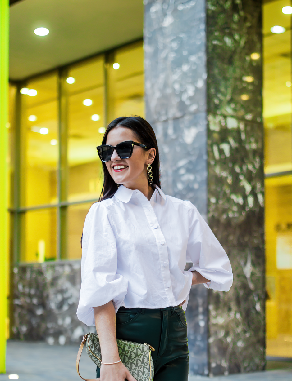 cropped white blouse