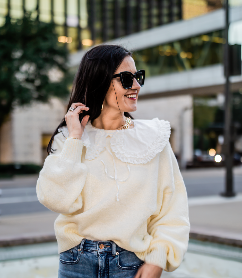 lace collar sweater