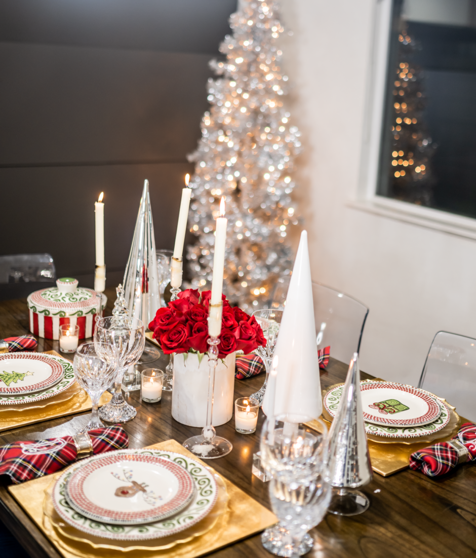 Christmas tablescape trees
