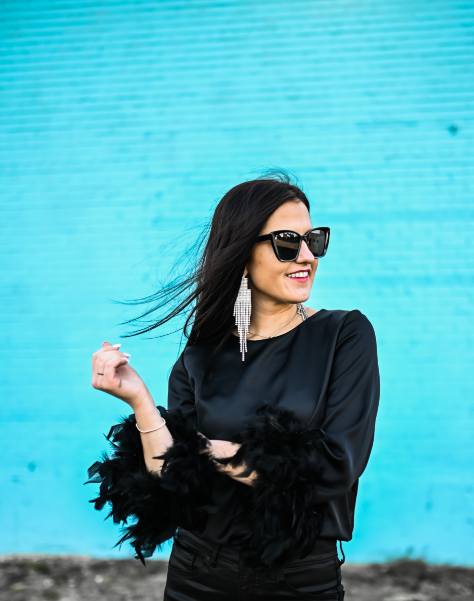 silk feather top