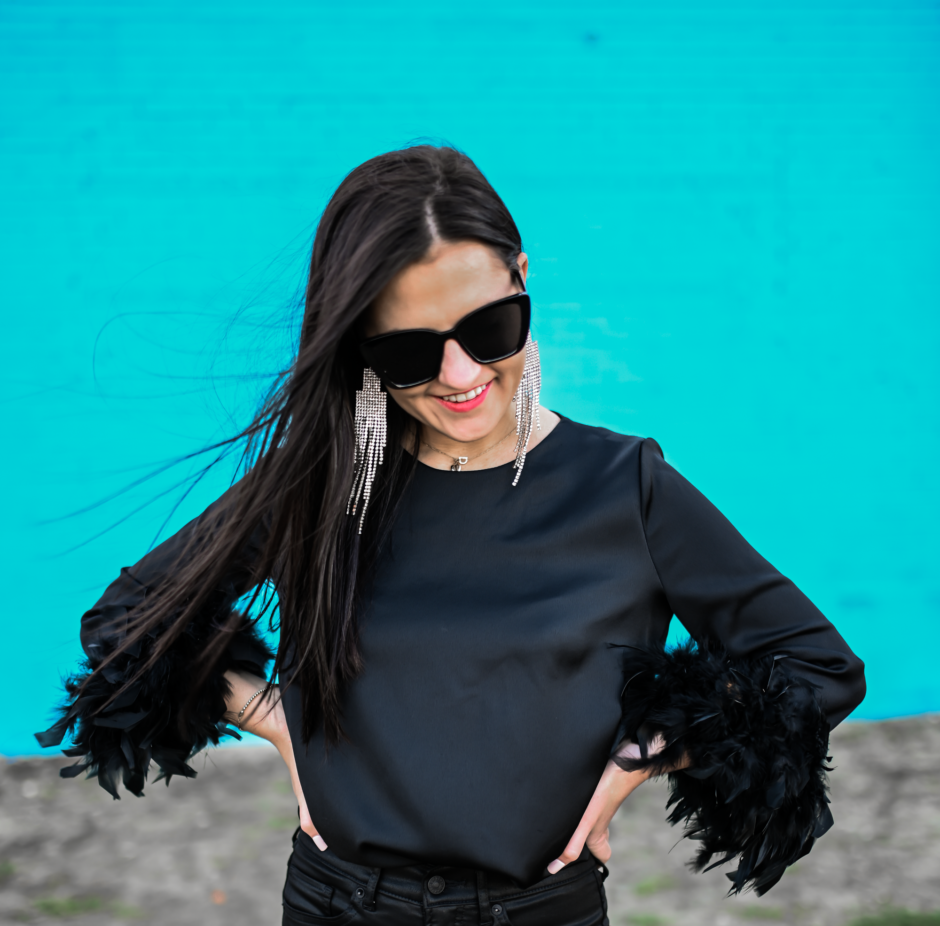 feather blouse