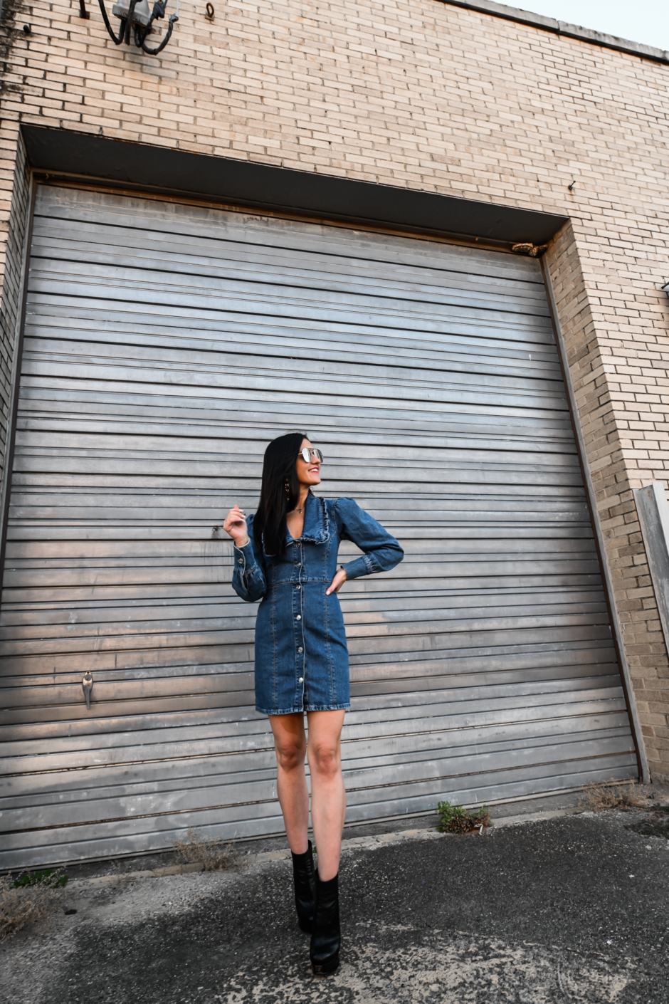 how to style a denim dress