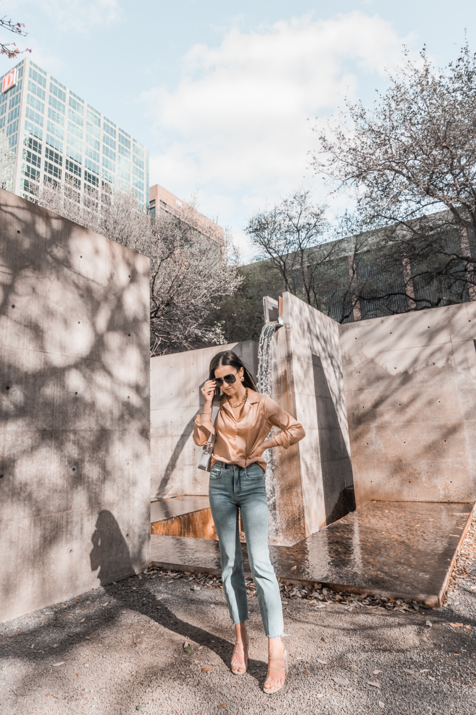 silk blouse outfit ideas
