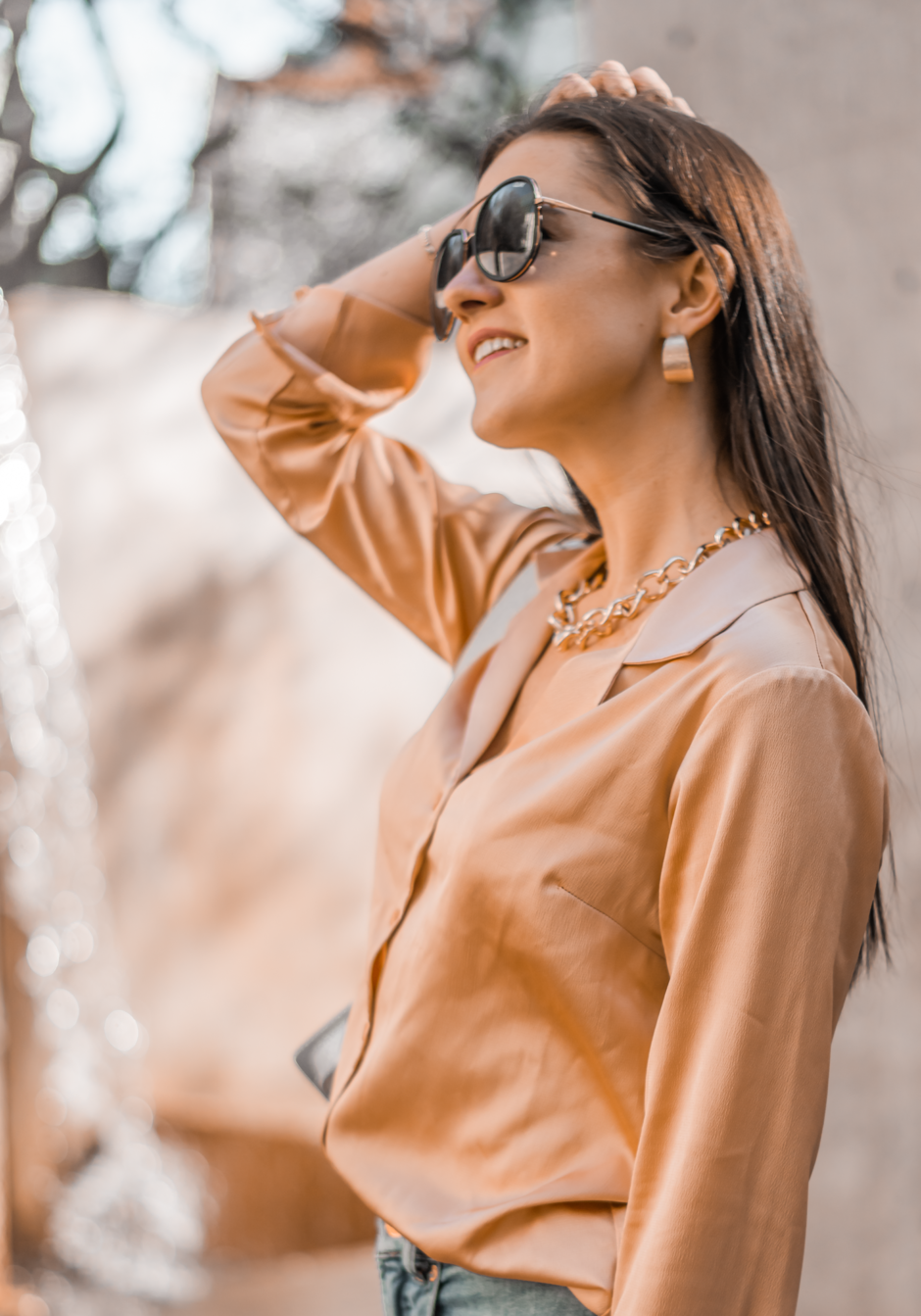 Satin Blouse Outfit