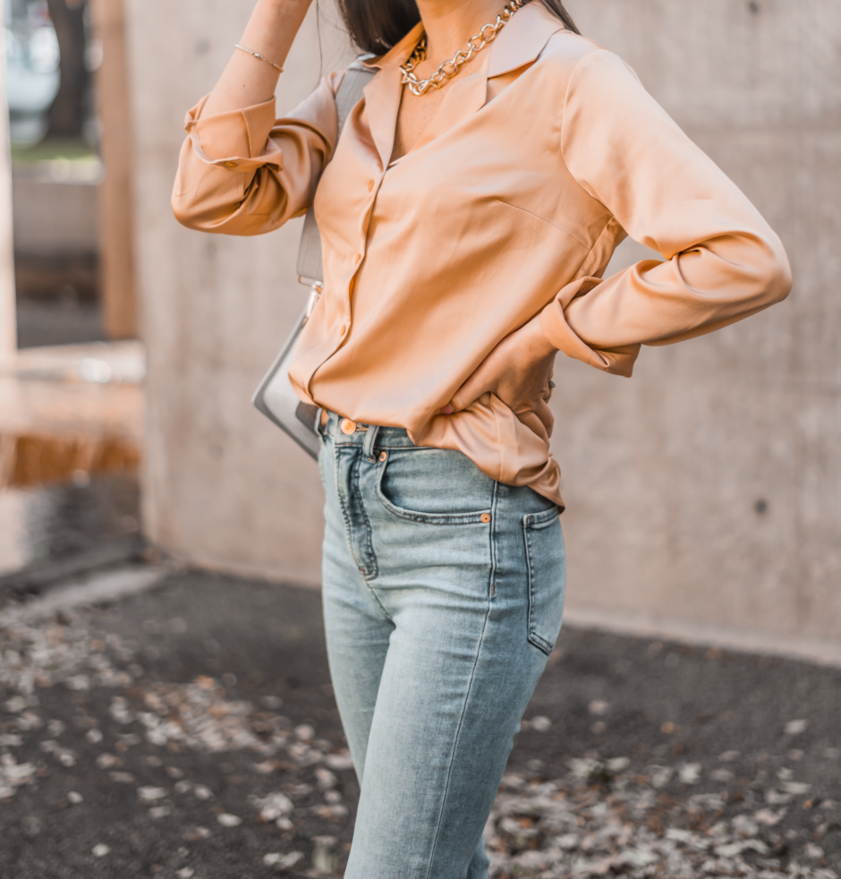 Champagne Silk Blouse