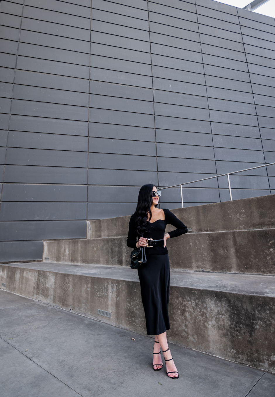 black satin skirt