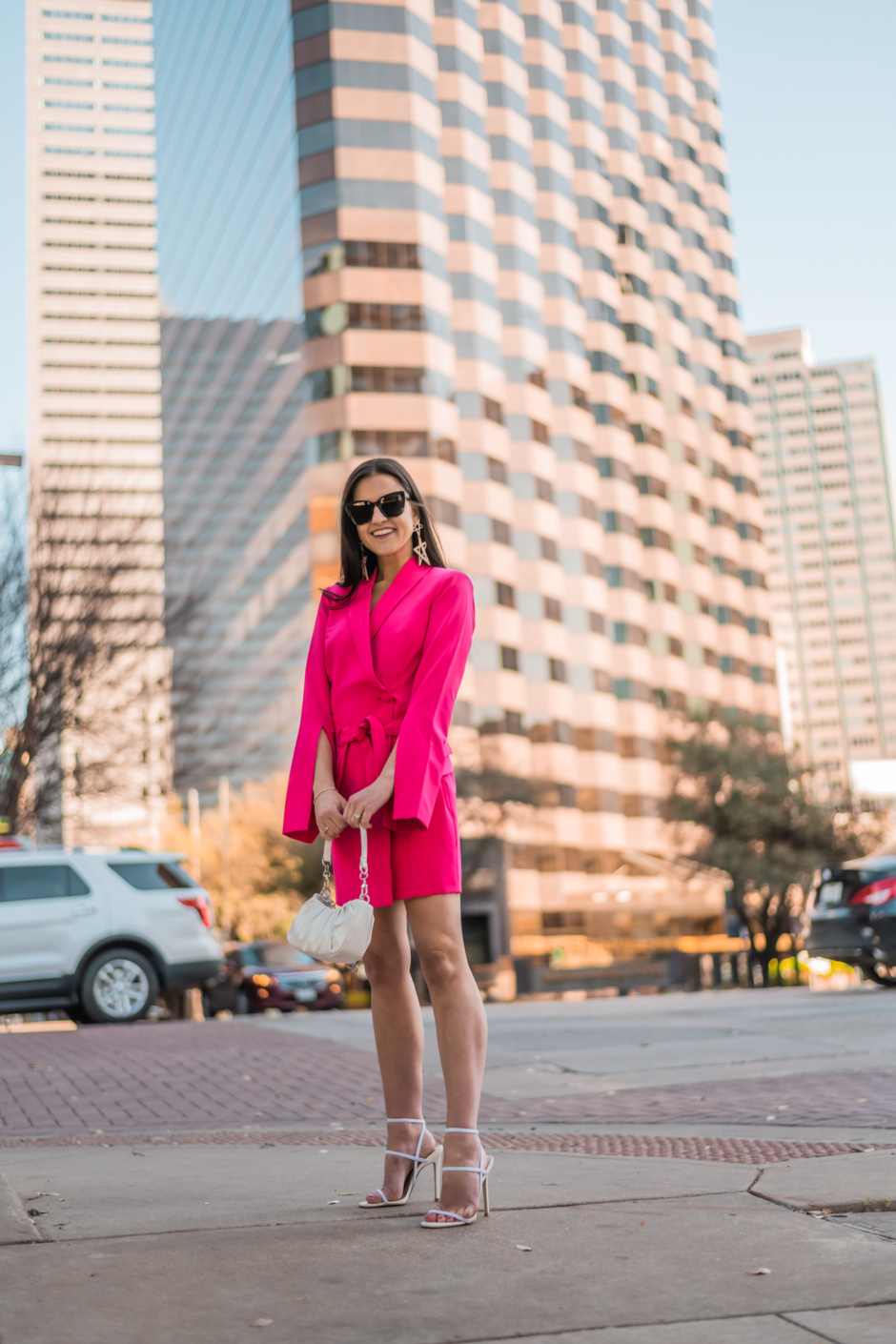 pink blazer dress