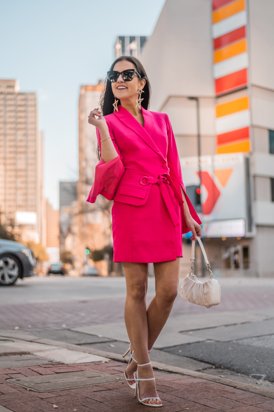 pink blazer dress