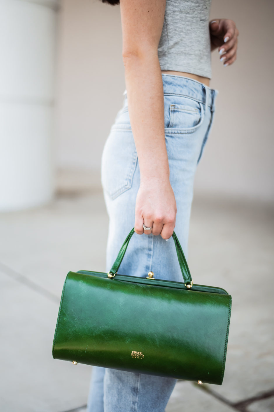 frances valentine Michelle Naplak Frame bag green
