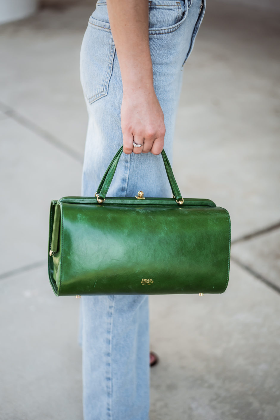 frances valentine Michelle Naplak Frame bag green