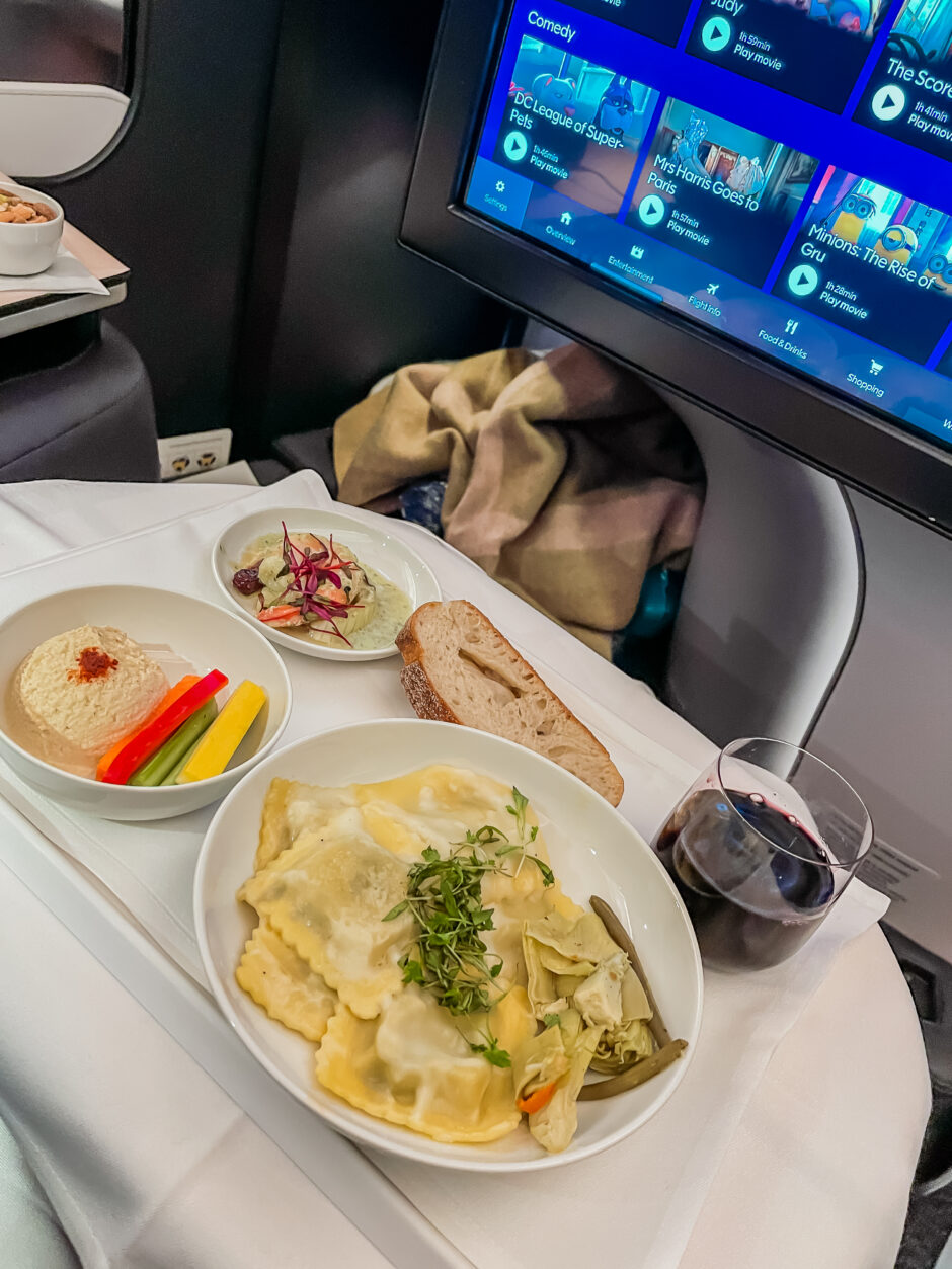 Finnair Business Class Dinner